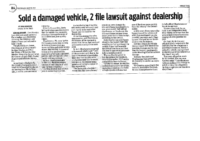 Farmington Dealership sold a Damaged Vehicle, Two File Lawsuit Against Dealership (Navajo Times, October 12, 2017)