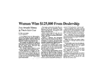 Woman Wins 125,000 from Dealership (Albuquerque Journal, June 30, 1999)