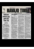 Settlements reached in cases against Ellis Tanner, T&R (Navajo Times, July 19, 2018)