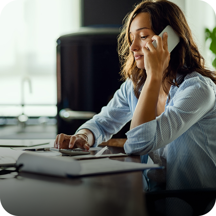 woman using a cell phone