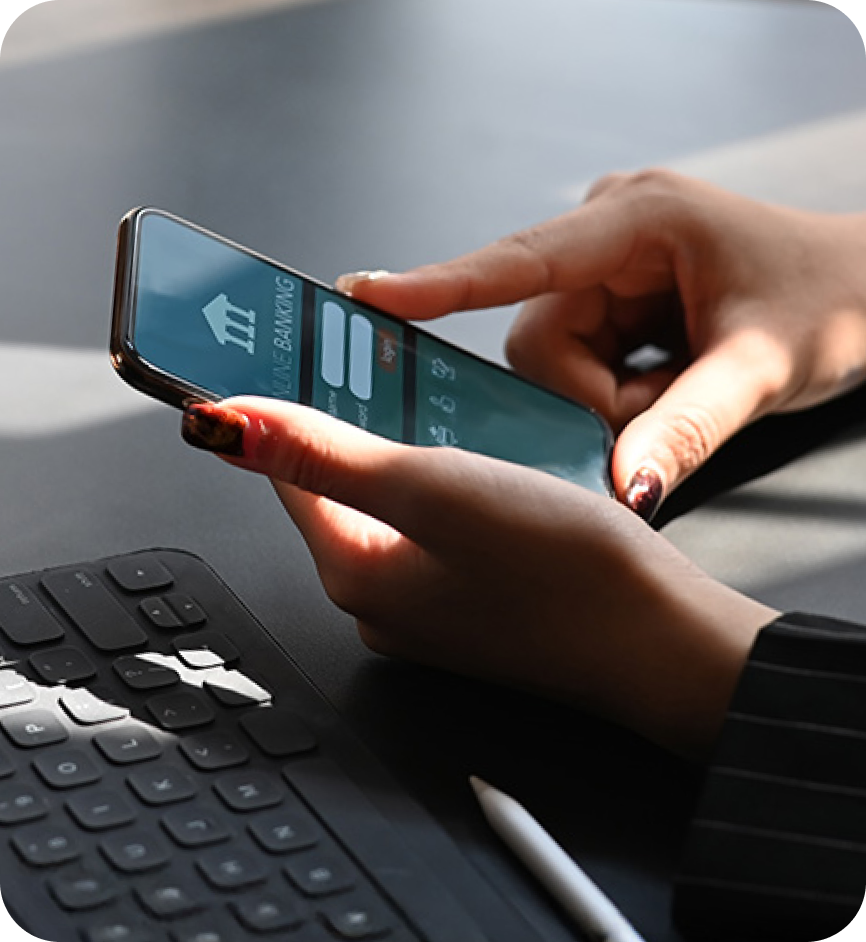 person looking at their cell phone